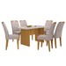 Mesa de Jantar 6 Lugares Cairo Evora com Vidro Nature/Bege - Art Panta