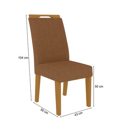 Cadeiras Kit 2 Cadeiras Evora Nature/Marrom - Art Panta