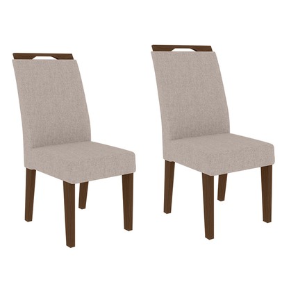 Cadeiras Kit 2 Cadeiras Evora Freijó/Bege - Art Panta