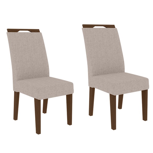 Cadeiras Kit 2 Cadeiras Evora Freijó/Bege - Art Panta