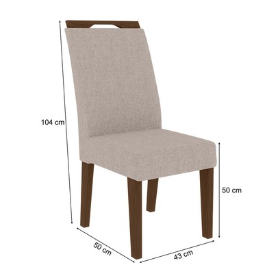 Cadeiras Kit 2 Cadeiras Evora Freijó/Bege - Art Panta