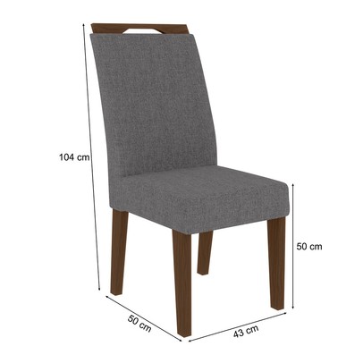 Cadeiras Kit 2 Cadeiras Evora Freijó/Cinza - Art Panta