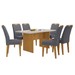 Mesa de Jantar 6 Lugares Cairo Evora com Vidro Nature/Cinza - Art Panta