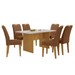 Mesa de Jantar 6 Lugares Cairo Evora com Vidro Nature/Marrom - Art Panta