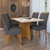 Mesa de Jantar 4 Lugares Evora com Vidro Nature/Cinza - Art Panta