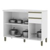 Balcão de Cozinha para Pia 120 Cm 3 Portas 2 Gavetas Branco 6123.17 - Indékes