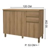 Balcão de Cozinha para Pia 120 Cm 3 Portas 2 Gavetas Castani 6123.17 - Indékes