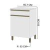 Armário de Cozinha 60 Cm 1 Porta 1 Gaveta 6123.12 Branco - Indékes