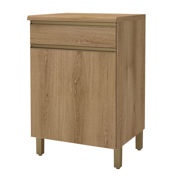 Armário de Cozinha 60 Cm 1 Porta 1 Gaveta 6123.12 Castani - Indékes