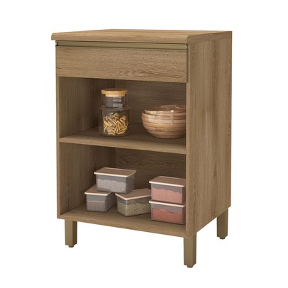 Armário de Cozinha 60 Cm 1 Porta 1 Gaveta 6123.12 Castani - Indékes