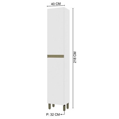 Paneleiro 2 Portas 3 Prateleiras Branco - Indékes