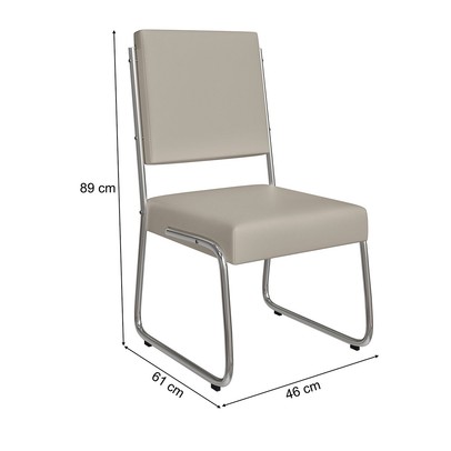 Cadeiras Kit 2 Cadeiras Monaco Cromado/Off White - Art Panta