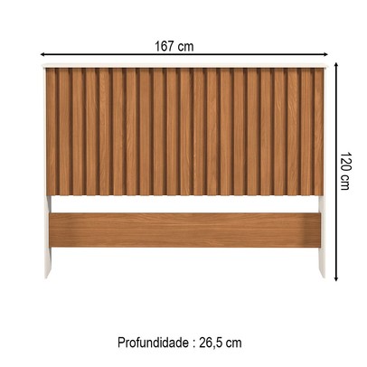 Cabeceira Queen Detroit Ripado Off White/Nature - Tebarrot