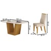 Mesa de Jantar 6 Lugares Viena Luna com Vidro Nature/Bege - Art Panta
