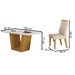 Mesa de Jantar 6 Lugares Viena Luna com Vidro Nature/Bege - Art Panta