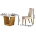 Mesa de Jantar 4 Lugares Viena Luna com Vidro Nature/Bege - Art Panta