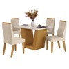 Mesa de Jantar 4 Lugares Viena Luna com Vidro Nature/Bege - Art Panta