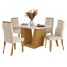 Mesa de Jantar 4 Lugares Viena Luna com Vidro Nature/Bege - Art Panta