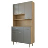 Armário de Cozinha Beatrice 6 Portas 1 Gaveta Freijó/Gris - Panorama Móveis