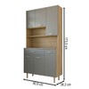 Armário de Cozinha Beatrice 6 Portas 1 Gaveta Freijó/Gris - Panorama Móveis