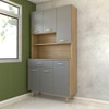 Armário de Cozinha Beatrice 6 Portas 1 Gaveta Freijó/Gris - Panorama Móveis