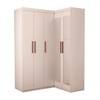 Guarda-Roupa Solteiro Modulado Odisseia 5 Portas 12 Prateleiras com Espelho Branco - Panorama Móveis