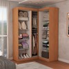 Guarda-Roupa Solteiro Modulado Odisseia 5 Portas 12 Prateleiras com Espelho Cinamomo/Off White - Panorama Móveis