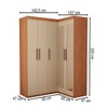 Guarda-Roupa Solteiro Modulado Odisseia 5 Portas 12 Prateleiras com Espelho Cinamomo/Off White - Panorama Móveis