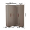 Guarda-Roupa Solteiro Modulado Odisseia 5 Portas 12 Prateleiras com Espelho Onix - Panorama Móveis
