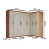 Guarda-Roupa Casal Modulado Odisseia 9 Portas 2 Gavetas Cinamomo/Off White - Panorama Móveis