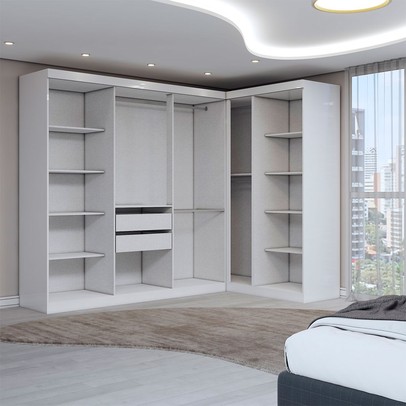 Guarda-Roupa Casal Modulado Odisseia 9 Portas 2 Gavetas Branco - Panorama Móveis
