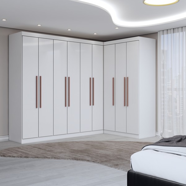 Guarda-Roupa Casal Modulado Odisseia 9 Portas 2 Gavetas Branco - Panorama Móveis