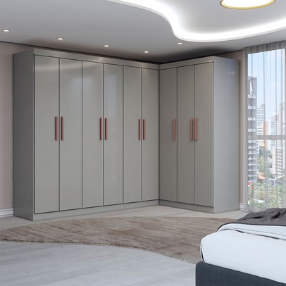 Guarda-Roupa Casal Modulado Odisseia 9 Portas 2 Gavetas Onix - Panorama Móveis