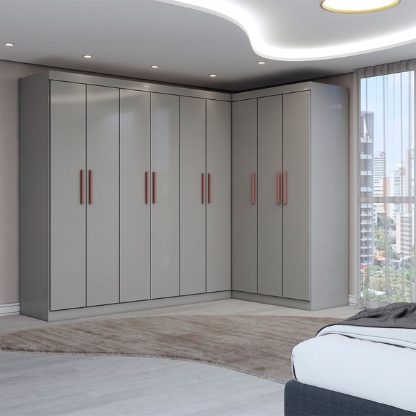 Guarda-Roupa Casal Modulado Odisseia 9 Portas 2 Gavetas Onix - Panorama Móveis