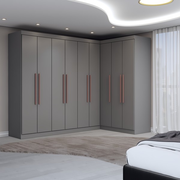 Guarda-Roupa Casal Modulado Odisseia 9 Portas 2 Gavetas Onix - Panorama Móveis