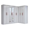 Guarda-Roupa Casal Modulado Odisseia 9 Portas 2 Gavetas com Espelho Branco - Panorama Móveis