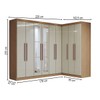 Guarda-Roupa Casal Modulado Odisseia 9 Portas 2 Gavetas com Espelho Cinamomo/Off White - Panorama Móveis