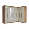 Guarda-Roupa Casal Modulado Odisseia 9 Portas 2 Gavetas com Espelho Cinamomo/Off White - Panorama Móveis