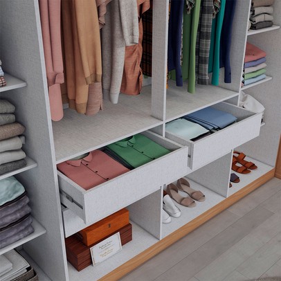 Guarda-Roupa Casal Modulado Odisseia 11 Portas 4 Gavetas Cinamomo/Off White - Panorama Móveis