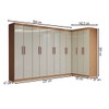 Guarda-Roupa Casal Modulado Odisseia 11 Portas 4 Gavetas Cinamomo/Off White - Panorama Móveis