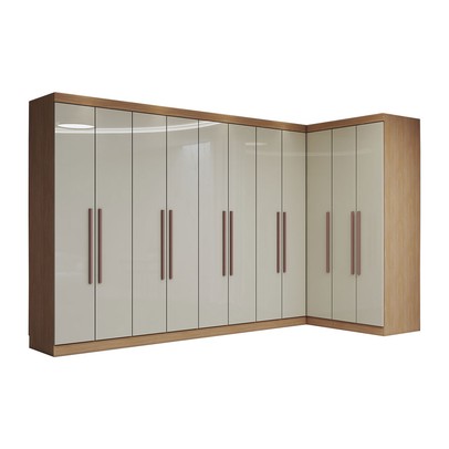 Guarda-Roupa Casal Modulado Odisseia 11 Portas 4 Gavetas Cinamomo/Off White - Panorama Móveis