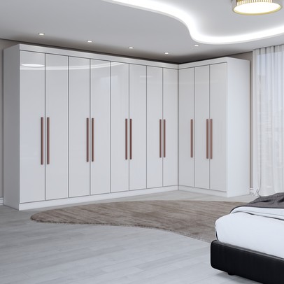 Guarda-Roupa Casal Modulado Odisseia 11 Portas 4 Gavetas Branco - Panorama Móveis