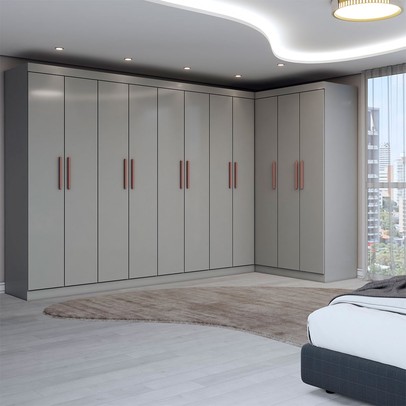 Guarda-Roupa Casal Modulado Odisseia 11 Portas 4 Gavetas Onix - Panorama Móveis