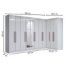 Guarda-Roupa Casal Modulado Odisseia 11 Portas 4 Gavetas com Espelho Branco - Panorama Móveis