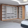 Guarda-Roupa Casal Modulado Odisseia 11 Portas 4 Gavetas com Espelho Cinamomo/Off White - Panorama Móveis