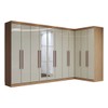 Guarda-Roupa Casal Modulado Odisseia 11 Portas 4 Gavetas com Espelho Cinamomo/Off White - Panorama Móveis