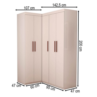 Guarda-Roupa Solteiro Modulado Odisseia 5 Portas 12 Prateleiras Branco - Panorama Móveis