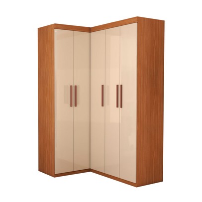 Guarda-Roupa Solteiro Modulado Odisseia 5 Portas 12 Prateleiras Cinamomo/Off White - Panorama Móveis