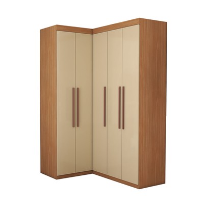 Guarda-Roupa Solteiro Modulado Odisseia 5 Portas 12 Prateleiras Cinamomo/Off White - Panorama Móveis