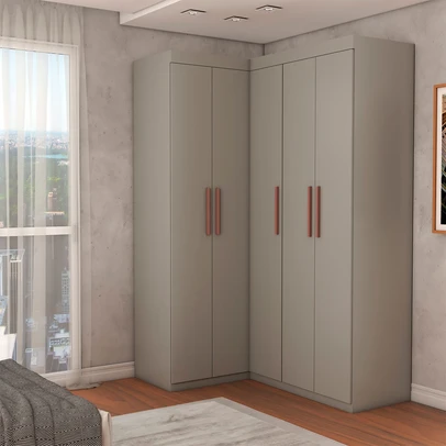 Guarda-Roupa Solteiro Modulado Odisseia 5 Portas 12 Prateleiras Onix - Panorama Móveis